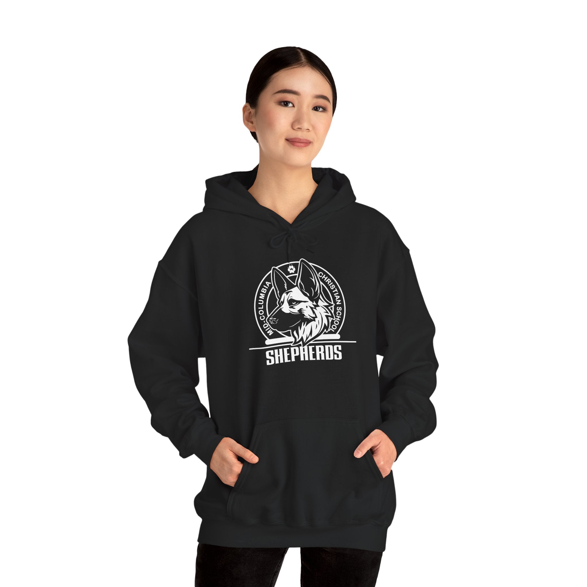 Mid-Columbia Christian School Shepherds - Unisex Heavy Blend™ Hooded Sweatshirt - Shepherds Pride, Cozy Animal Lover Hoodie