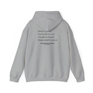 Mid-Columbia Christian School 2-Sided Hoodie, Empowered to Serve, Inspirational Sweatshirt for Students, Perfect Gift for Graduations, School Events, and Heroes