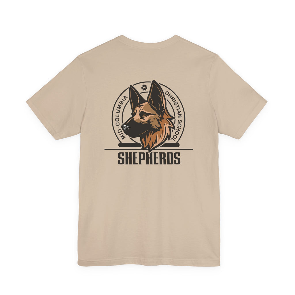 Mid-Columbia Christian School Shepherds 2-Sided Graphic Unisex Jersey Tee