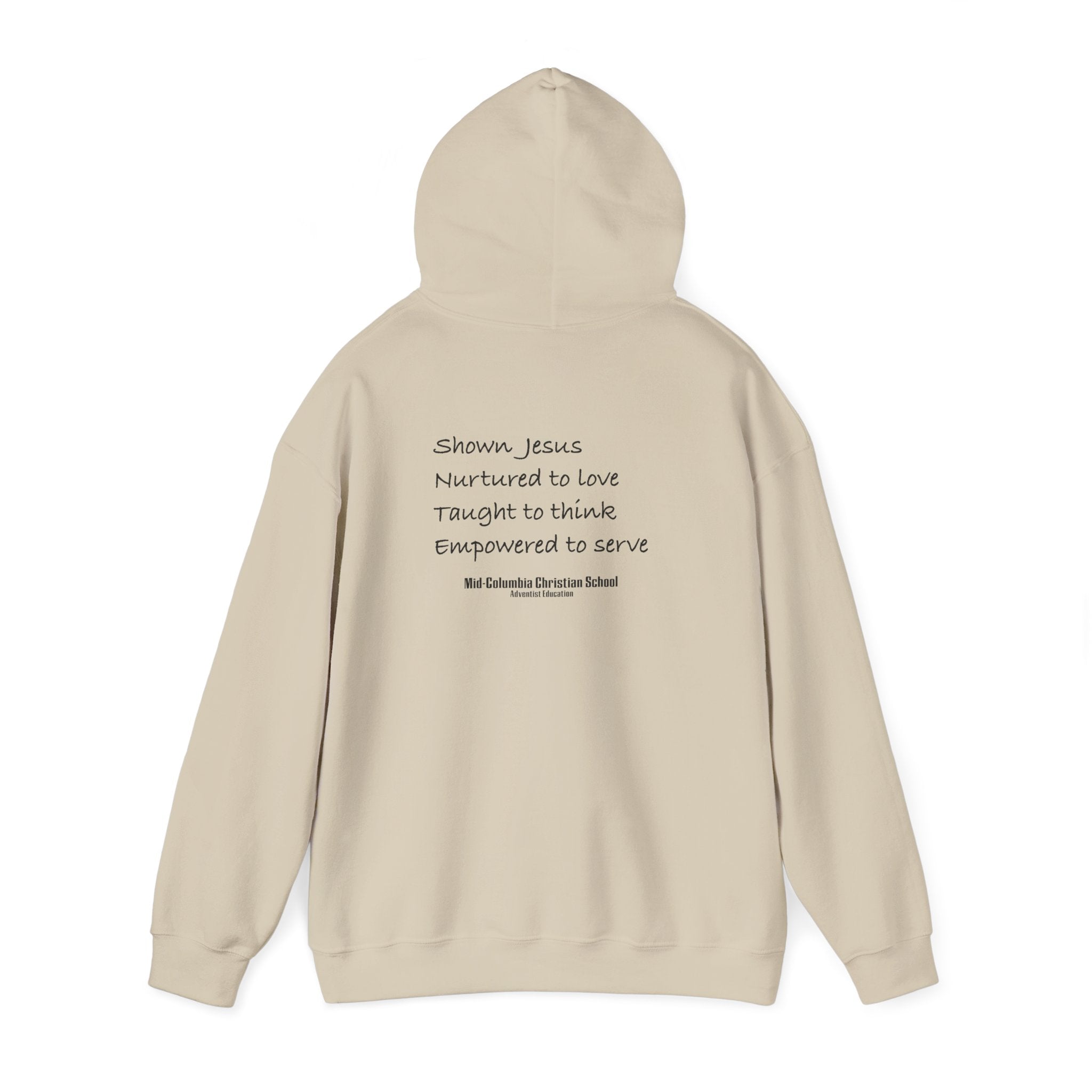 Mid-Columbia Christian School 2-Sided Hoodie, Empowered to Serve, Inspirational Sweatshirt for Students, Perfect Gift for Graduations, School Events, and Heroes