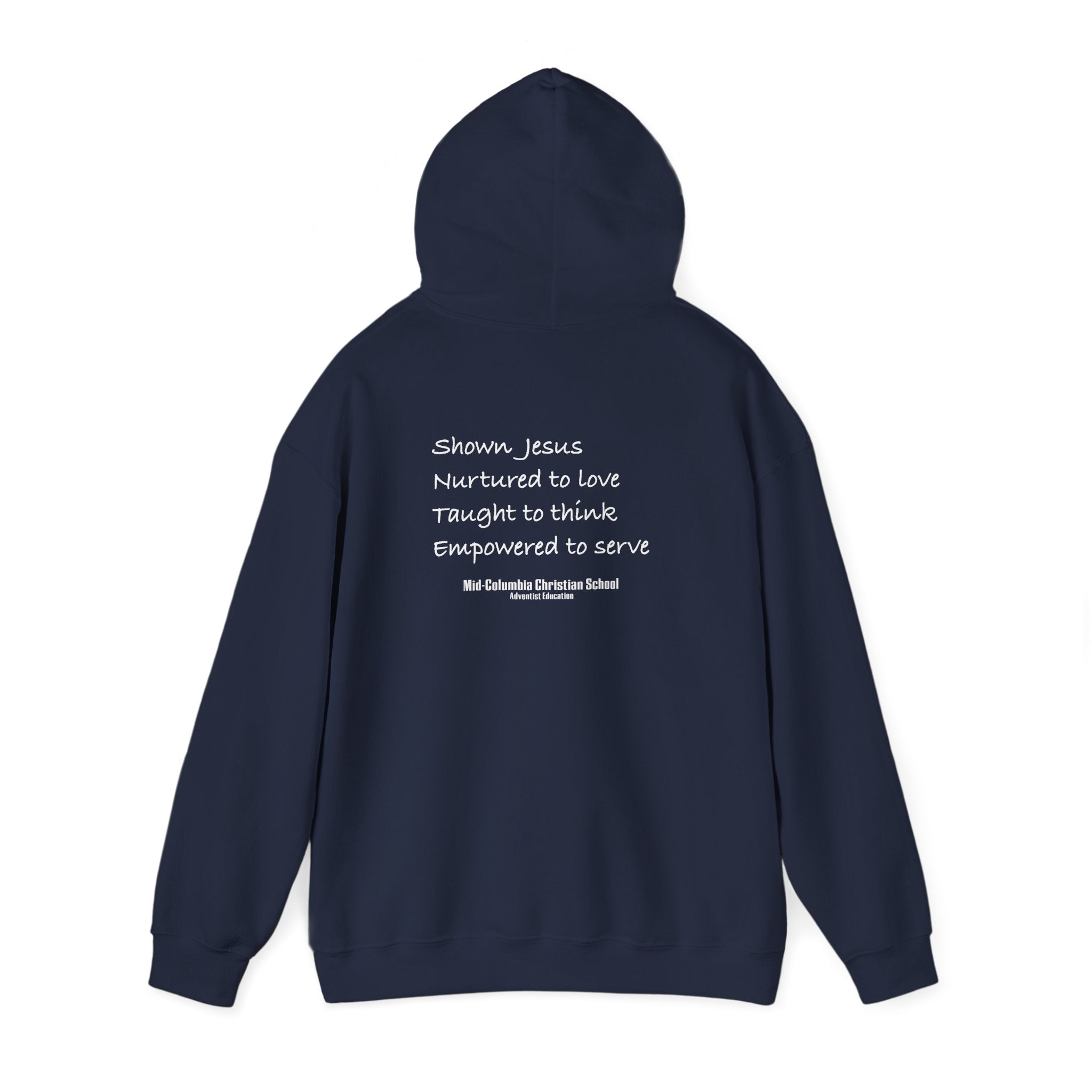 Mid-Columbia Christian School 2-Sided Hoodie, Empowered to Serve, Inspirational Sweatshirt for Students, Perfect Gift for Graduations, School Events, and Heroes