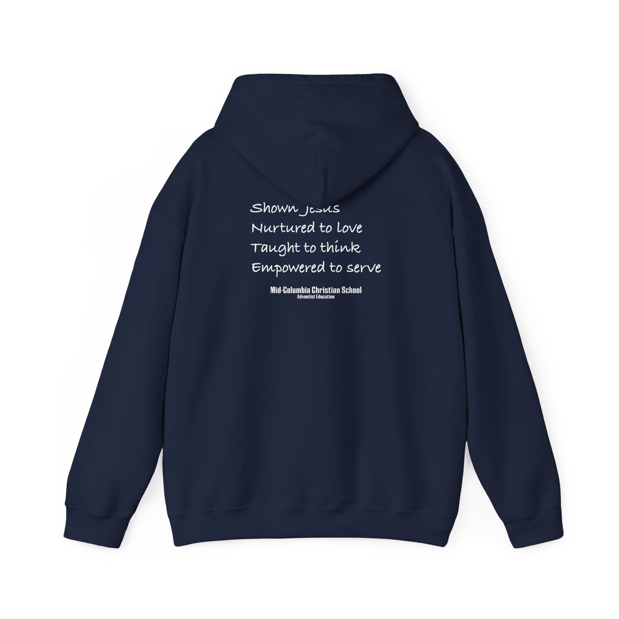Mid-Columbia Christian School 2-Sided Hoodie, Empowered to Serve, Inspirational Sweatshirt for Students, Perfect Gift for Graduations, School Events, and Heroes