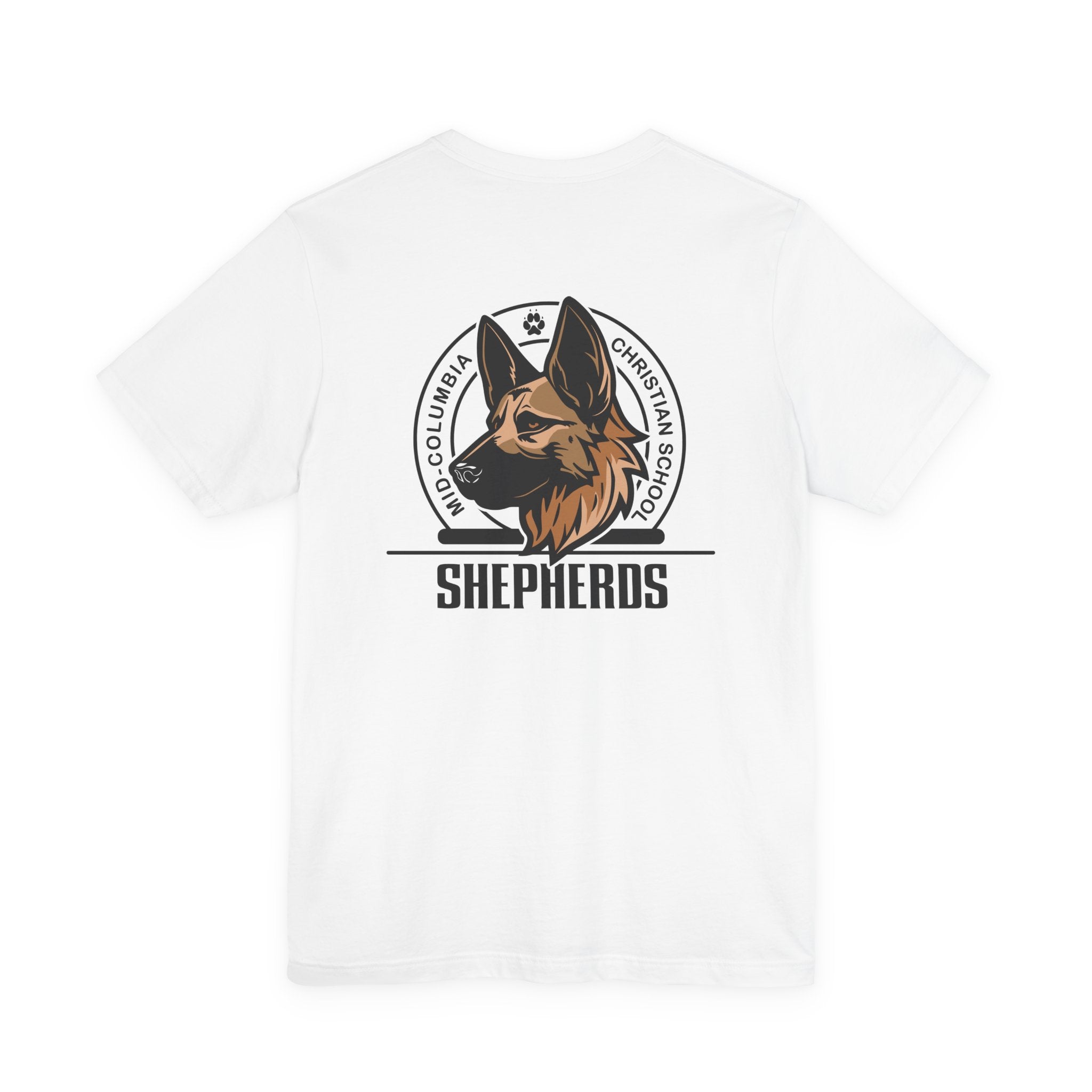 Mid-Columbia Christian School Shepherds 2-Sided Graphic Unisex Jersey Tee