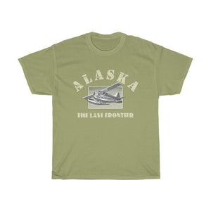 Alaska, The Last Frontier -- Unisex Heavy Cotton Tee - Alaska Bush Plane DeHavilland Beaver