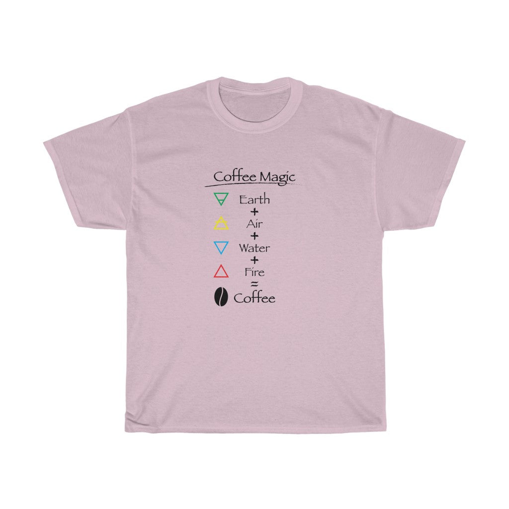 Coffee Magic Tee-shirt - Elemental Magic of Coffee - Unisex Heavy Cotton Tee - Coffee Lover's t-shirt
