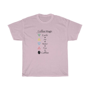 Coffee Magic Tee-shirt - Elemental Magic of Coffee - Unisex Heavy Cotton Tee - Coffee Lover's t-shirt