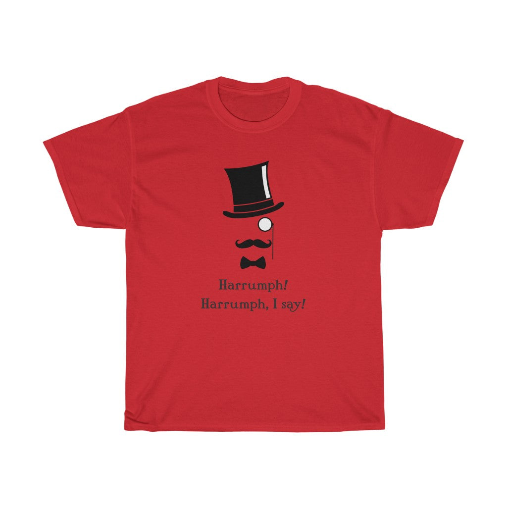 Harrumph! Harrumph, I say! - Unisex Heavy Cotton Tee - Art Deco era design funny t-shirt top-hat victorian retro