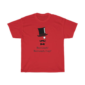 Harrumph! Harrumph, I say! - Unisex Heavy Cotton Tee - Art Deco era design funny t-shirt top-hat victorian retro