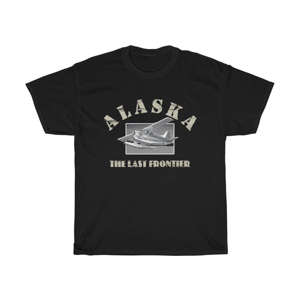 Alaska, The Last Frontier -- Unisex Heavy Cotton Tee - Alaska Bush Plane DeHavilland Beaver