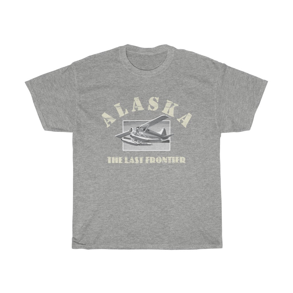 Alaska, The Last Frontier -- Unisex Heavy Cotton Tee - Alaska Bush Plane DeHavilland Beaver