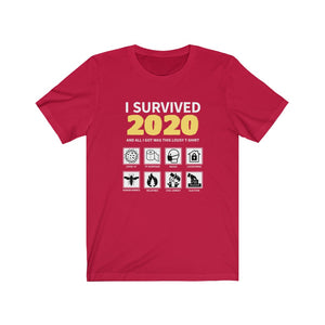 I Survived 2020  -  Unisex Jersey Short Sleeve Tee  -  COVID, Wildfires, Riots, Murder Hornets, Election Year