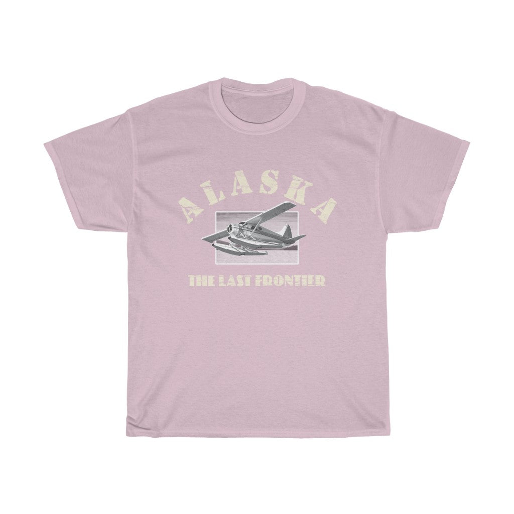 Alaska, The Last Frontier -- Unisex Heavy Cotton Tee - Alaska Bush Plane DeHavilland Beaver
