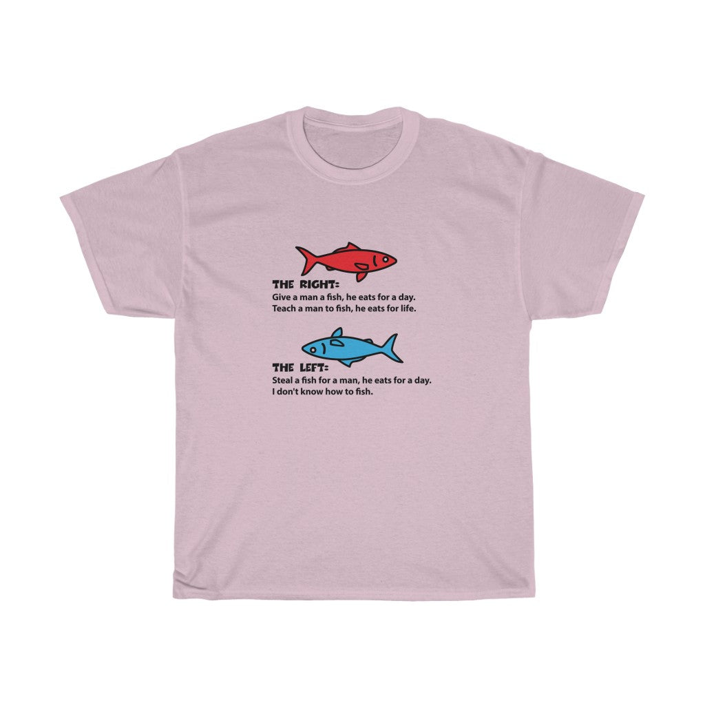 Red Fish, Blue Fish - Unisex Heavy Cotton Tee - Right vs Left values