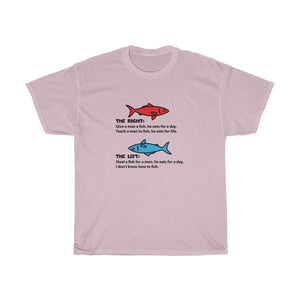 Red Fish, Blue Fish - Unisex Heavy Cotton Tee - Right vs Left values