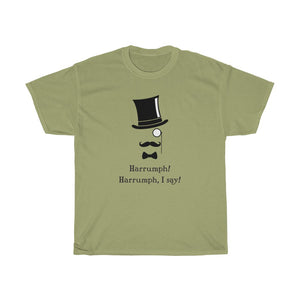 Harrumph! Harrumph, I say! - Unisex Heavy Cotton Tee - Art Deco era design funny t-shirt top-hat victorian retro
